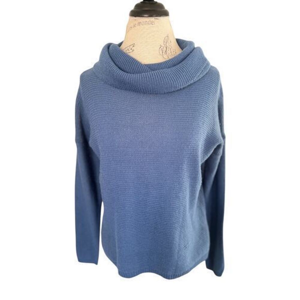 Urban Heritage cowl neck sweater - blue, long sleeve knit size small